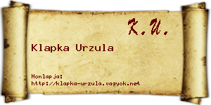 Klapka Urzula névjegykártya
